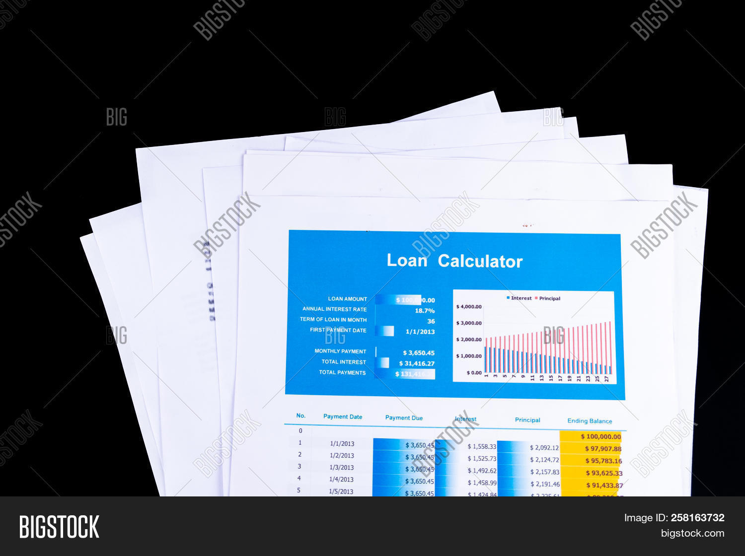 mortgage loan balance image photo free trial bigstock