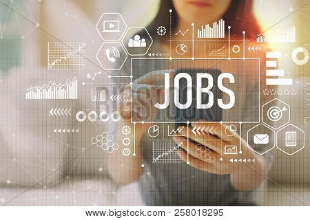 Jobs With Woman Using Her Smartphone On A Couch