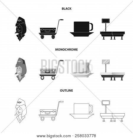 Vector Illustration Of Airport And Airplane Logo. Set Of Airport And Plane Vector Icon For Stock.