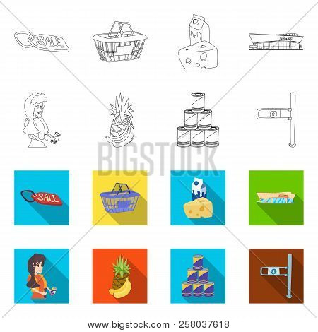 Vector Design Of Food And Drink Icon. Set Of Food And Store Stock Symbol For Web.