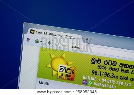 Ryazan, Russia - September 09, 2018: Homepage Of Hiru Fm Website On The Display Of Pc, Url - Hirufm.