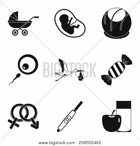 Parturient Icons Set. Simple Set Of 9 Parturient Icons For Web Isolated On White Background