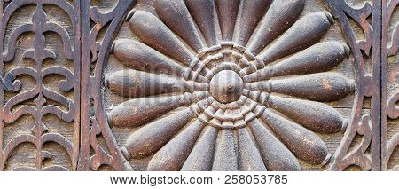 Ottoman Era Wooden Engraved Panel Decorated With Floral And Geometric Patterns, Cairo, Egypt