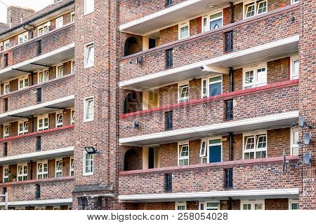Facade Of A Council Tower Block In Bermondsey, London