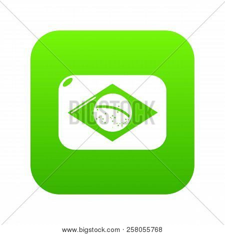 Brazilian Flag Icon Green Isolated On White Background