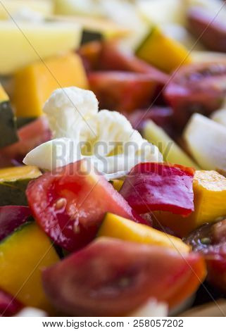 Sliced Vegetables Autumn Different Colors Orange Juicy