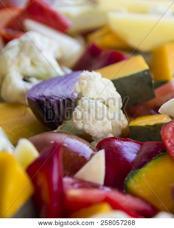 Sliced Vegetables Autumn Different Colors Orange Juicy