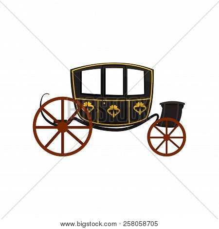 Retro Carriage, Wagon For Traveling, Antique Vehicle Vector Illustration On A White Background