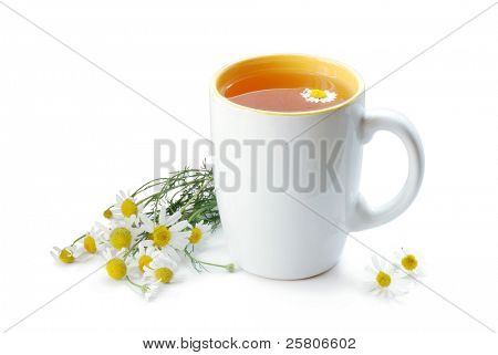 taza de té con manzanilla