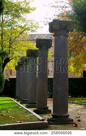 Roman Columns In Zamora, Castilla And Leon. Spain