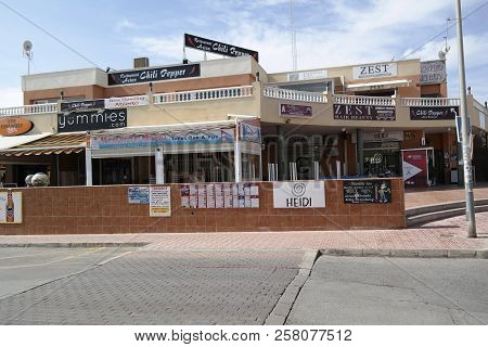 Playa Flamenca, Spain - 13 Sept 2018 :  Citrus Center Shops, Bars And Restaurants