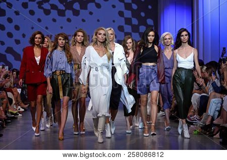 Kyiv, Ukraine - September 3, 2018: Models Present A Creation By Designer Katerina Kvitduring Ukraini