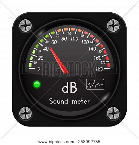 Volume Unit Meter. Sound Audio Equipment. Vector 3d Illustration