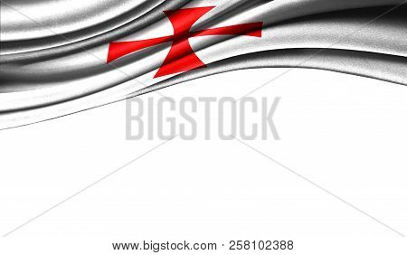 Grunge Colorful Flag Of Templiers With Copyspace For Your Text Or Images, Isolated On White Backgrou