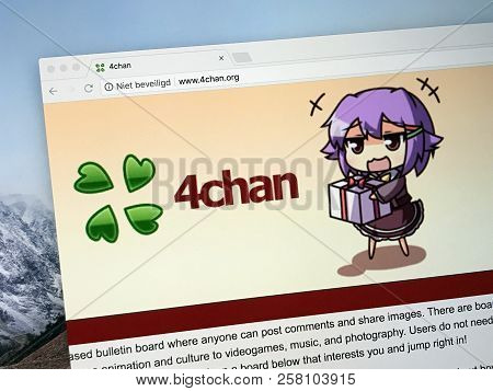 Amsterdam, The Netherlands - September 13, 2018: Website Of 4chan, An Imageboard Website.