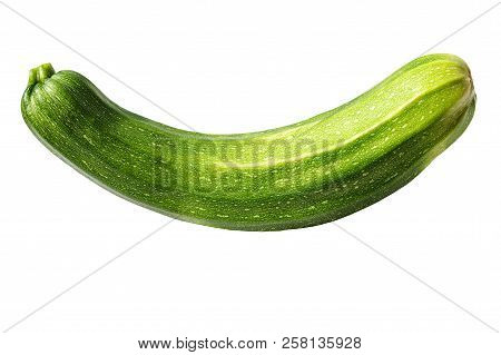 Zucchini Isolated. Zucchini Or Courgettes Isolated On White Background.