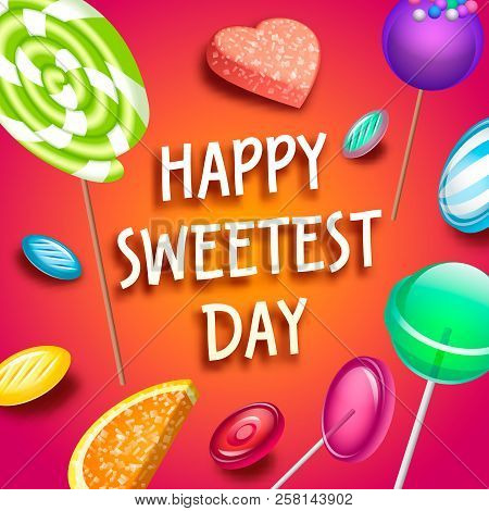 Sweetest Candy Day Concept Background. Isometric Illustration Of Sweetest Candy Day Vector Concept B