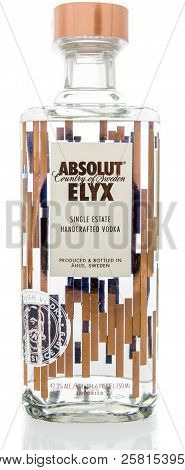 Winneconne, Wi - 7 September 2018: A Bottle Of Absolut Elyx Single Estate Handcrafted Vodka From Swe