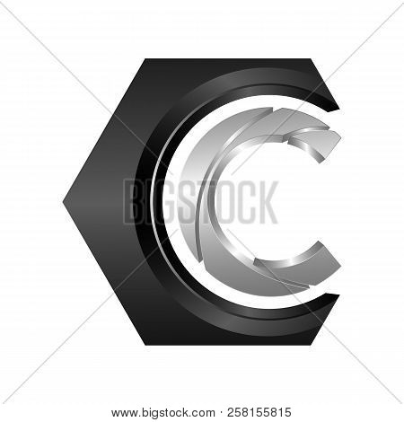 Hexagon C Vector Logo Concept Illustration. Hexagon Geometric Polygonal Logo