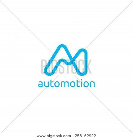 Abstract Letter Am, A M Logo Template For Application Or Software. Mountain And Arrow Concept Design
