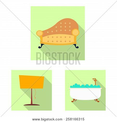 Vector Illustration Of Furniture And Apartment Symbol. Collection Of Furniture And Home Vector Icon 