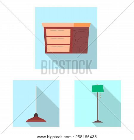 Isolated Object Of Furniture And Apartment Sign. Set Of Furniture And Home Vector Icon For Stock.