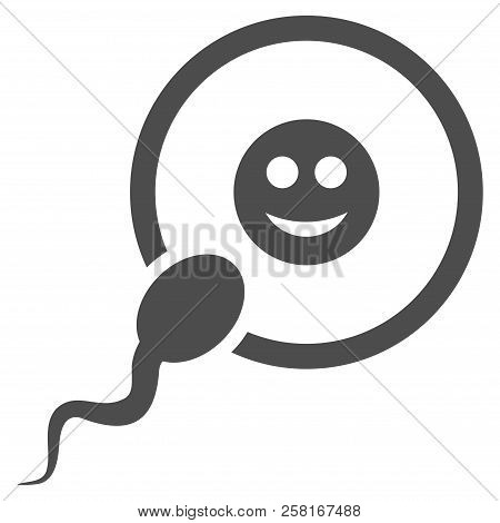 Happy Insemination Vector Pictogram. Style Is Flat Graphic Grey Symbol.
