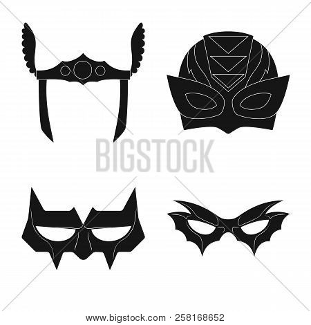 Vector Design Of Hero And Mask Sign. Collection Of Hero And Superhero Vector Icon For Stock.
