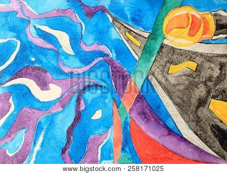 Abstract Design Watercolor Picture Painting Illustration Background