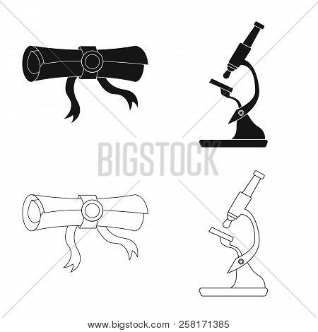 Isolated Object Of Education And Learning Logo. Set Of Education And School Vector Icon For Stock.
