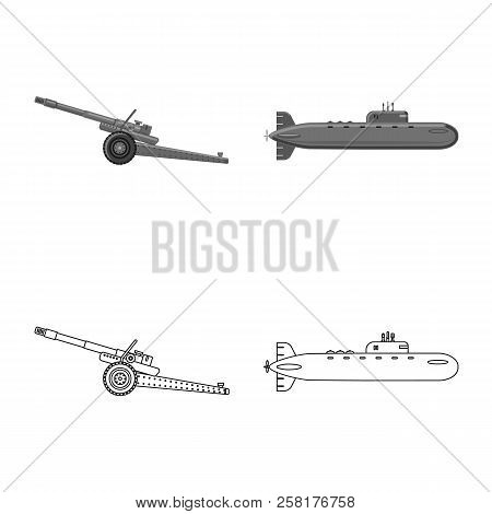 Vector Design Of Weapon And Gun Sign. Collection Of Weapon And Army Vector Icon For Stock.