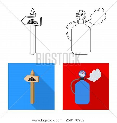 Vector Design Of Mountaineering And Peak Icon. Set Of Mountaineering And Camp Stock Vector Illustrat
