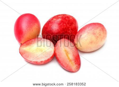 Koromcha Or Carandas Fruits On White Background