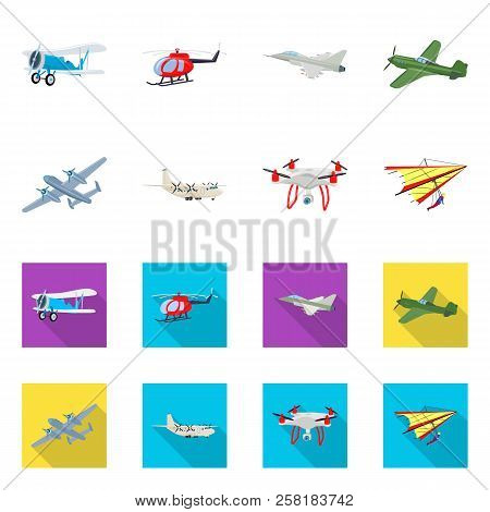 Isolated Object Of Plane And Transport Icon. Collection Of Plane And Sky Stock Vector Illustration.