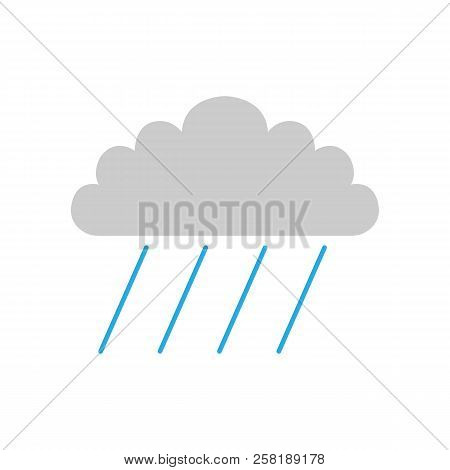 Rainfall Symbol. Cloud And Rain. Weather Forecast Icon. Vector.