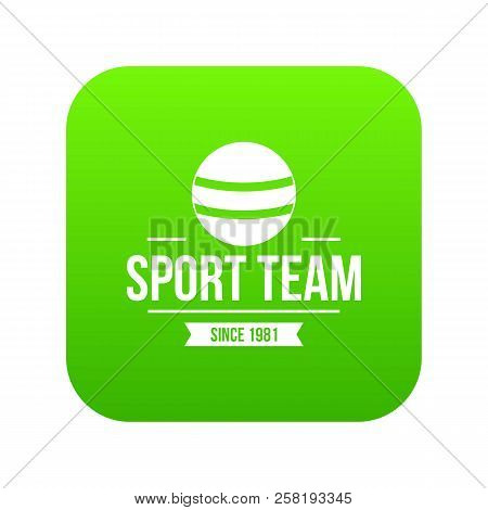 Cricket Ball Icon Green Vector Isolated On White Background