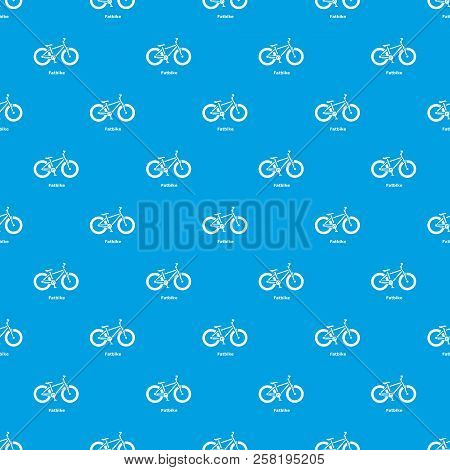 Fatbike Pattern Vector Seamless Blue Repeat For Any Use