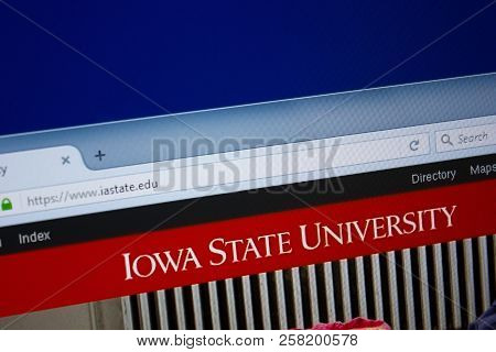 Ryazan, Russia - September 09, 2018: Homepage Of Iastate Website On The Display Of Pc, Url - Iastate