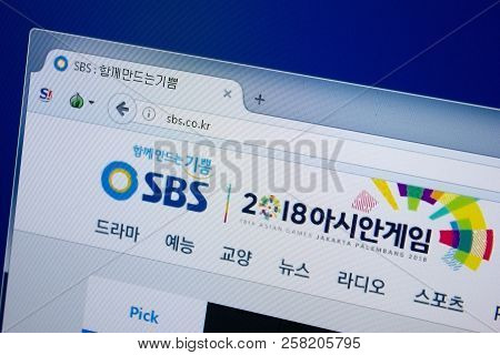 Ryazan, Russia - September 09, 2018: Homepage Of Sbs Website On The Display Of Pc, Url - Sbs.co.kr.