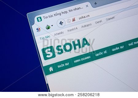 Ryazan, Russia - September 09, 2018: Homepage Of Soha Website On The Display Of Pc, Url - Soha.vn.
