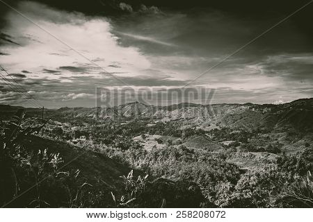 Black And White Of The Solano Valley In Northern Luzon, Philippines