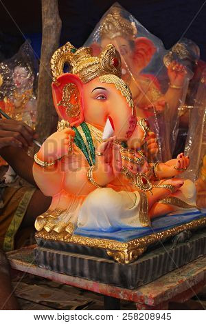 An Idol Of Lord Ganesha, Ganapati Festival, Pune, Maharashtra