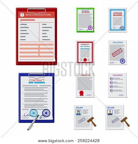 Vector Design Of Form And Document Symbol. Collection Of Form And Mark Vector Icon For Stock.