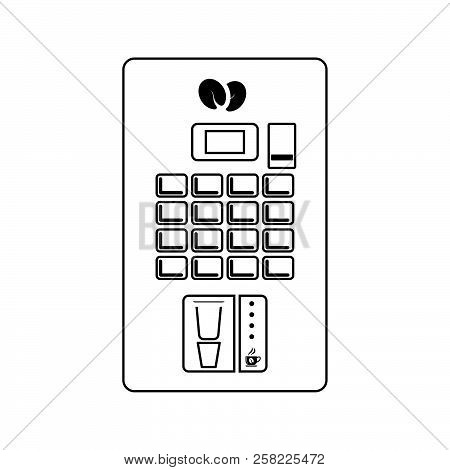 Coffee Selling Machine Icon. Thin Line Design. Vector Illustration.