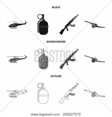 Isolated Object Of Weapon And Gun Logo. Collection Of Weapon And Army Stock Symbol For Web.