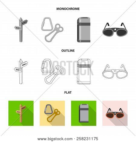 Isolated Object Of Mountaineering And Peak Icon. Collection Of Mountaineering And Camp Stock Symbol 