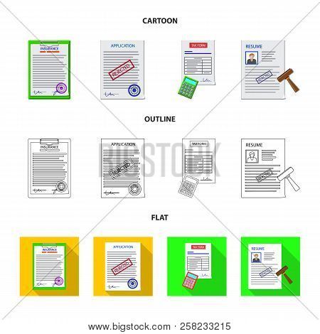 Vector Illustration Of Form And Document Icon. Set Of Form And Mark Stock Symbol For Web.
