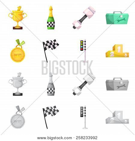 Vector Design Of Car And Rally Icon. Collection Of Car And Race Vector Icon For Stock.
