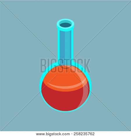 Flask Vector Isometric Icon On Gray Background