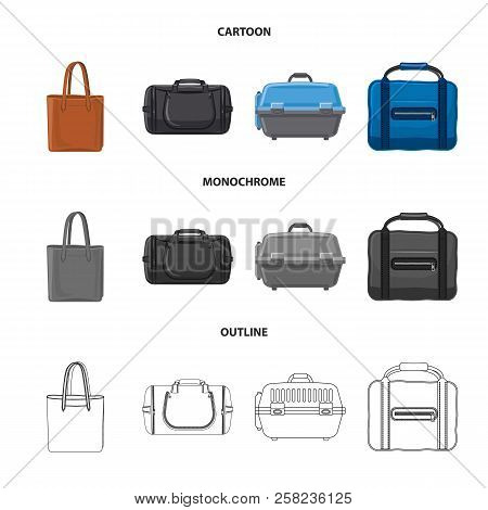 Vector Design Of Suitcase And Baggage Symbol. Collection Of Suitcase And Journey Vector Icon For Sto